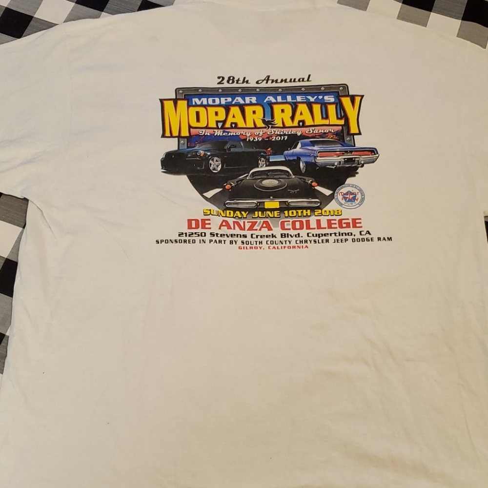 Mopar Alley Rally 28th Annual Car Show T-Shirt XXL